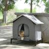 Всепогодный и утепленный уличный домик для кошек, теплое укрытие для бездомных/уличных кошек