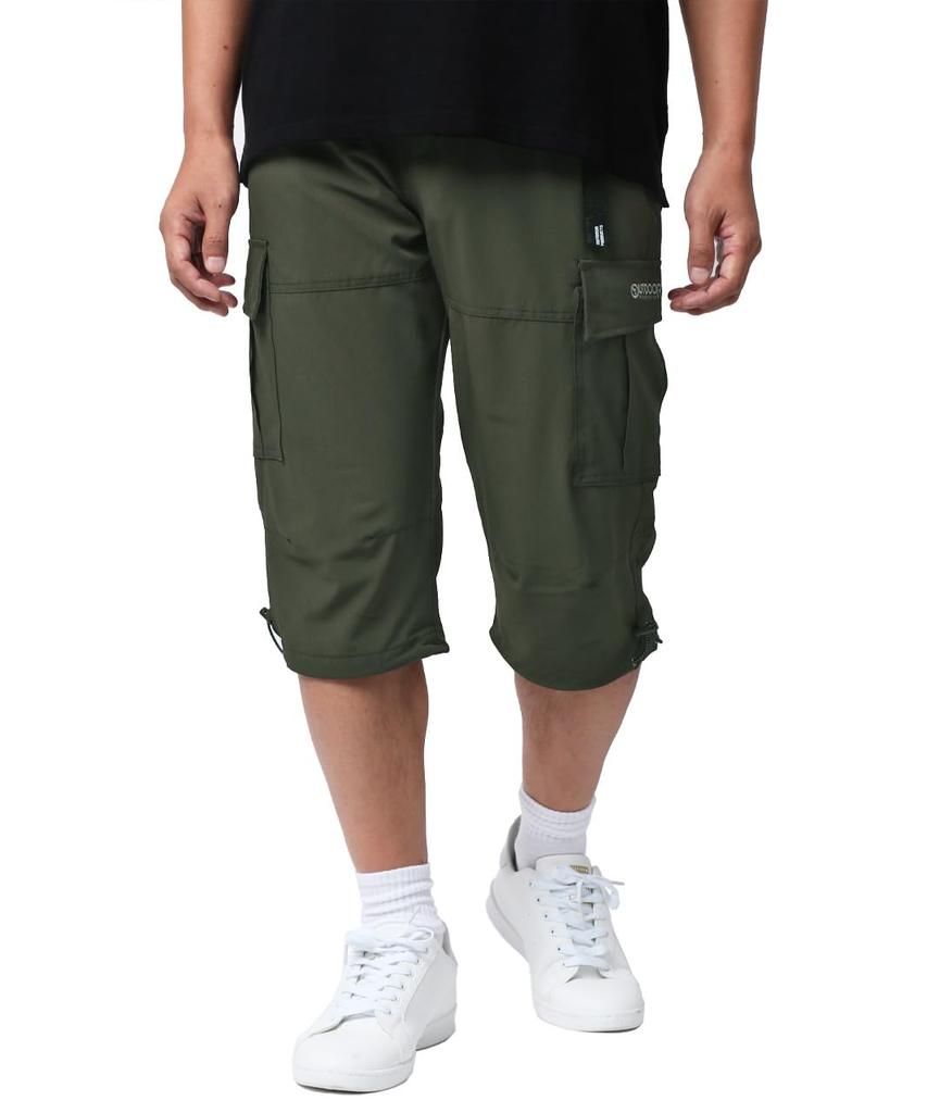 Outdoor Products Men's Custom-Made 3/4-Length Stretch Dry UV Protection Cargo Shorts In Khaki, Size L