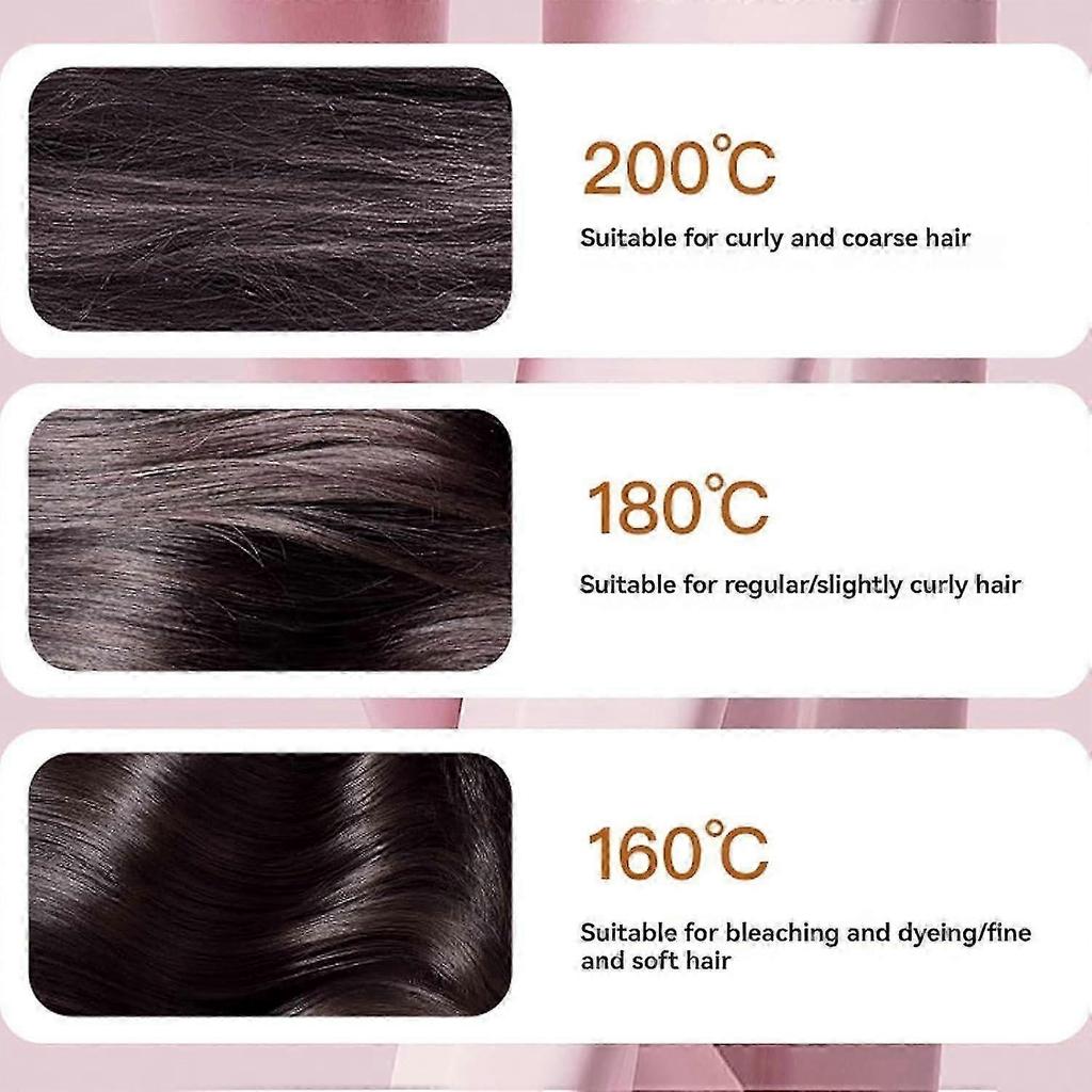 Mini Hair Straightener, Mini 2-in-1 Cordless Hair Straightener Comb with 3 Heat Settings, 30s Fast Heating, Type-C Charging, Anti-Scald Shell, for All