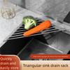 Складная треугольная сушилка для посуды из нержавеющей стали, органайзер для раковины, угловая раковина