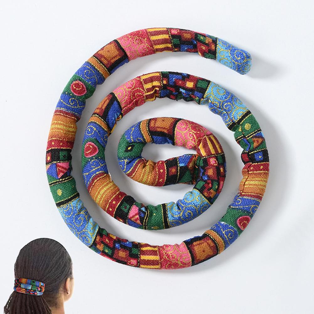 Гибкая повязка на голову в этническом стиле из железной проволоки, набор для волос, высокий хвост, спиральный замок, цветная грязная коса, длинные пряди волос