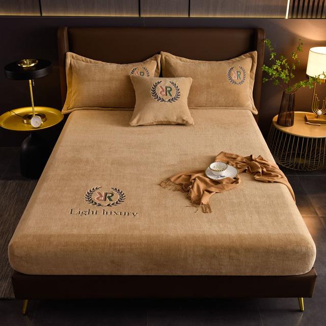 Мягкая плюшевая простыня, однотонная фланелевая простыня на резинке, защитный чехол для матраса, бархатное покрывало, наматрасник