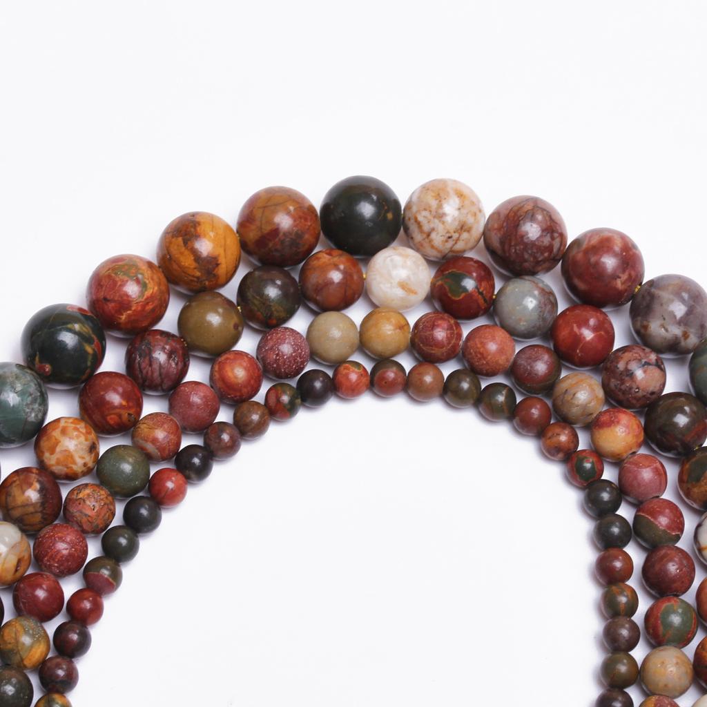 Товары для вечеринок Материалы для изготовления украшений своими руками Бусины из яшмы Пикассо Бусины из натурального камня Бусины россыпью Круглые 4/6/8/10 мм Подвески для рукоделия своими руками