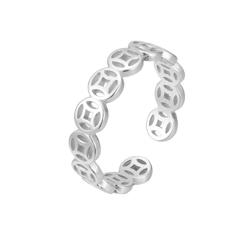 Кольцо из серебряной монеты S925, женское ретро, простое серебряное медное кольцо из монеты, нишевая мода высокого класса