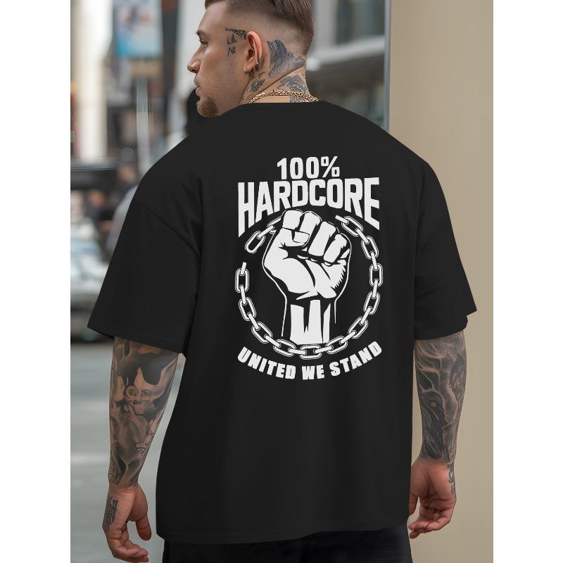 Мужская футболка Hardcore United We Stand, дышащая летняя уличная футболка с дизайном цепей единства, повседневная рубашка с коротким рукавом