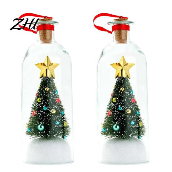 Snowflake Holly Ornaments Recordable Christmas Tree Message in A Bottle, Voice Recording Holiday Keepsake Decorative Ornament for Entryway with
