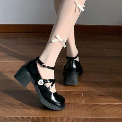 Женские универсальные туфли из искусственной кожи в британском стиле, двухцветные, с пряжкой в виде одного слова, в стиле ретро, французские туфли Мэри Джейн