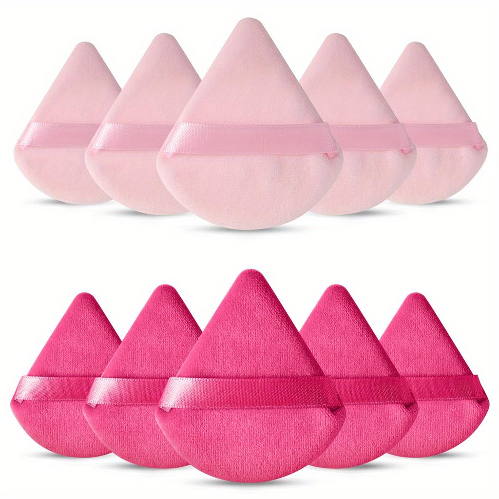 10 Pieces Powder Puffs Triangle Cosmetic Powder Puff Reusable Powder Sponge Makeup Foundation Sponge For Face Powder Makeup Tool