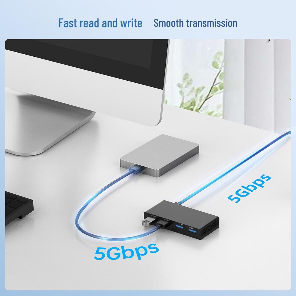 Магнитный USB-хаб, док-станция с выдвижной направляющей для ноутбуков и настольных компьютеров с Type-C