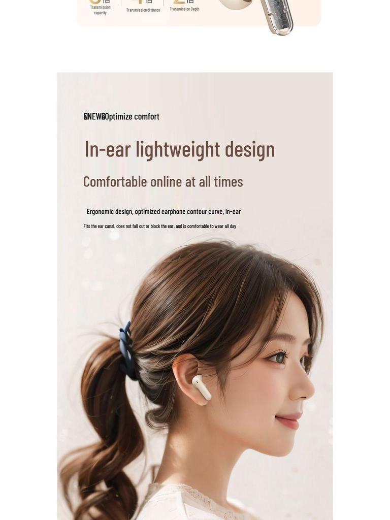 Bluetooth-наушники W895B: Внутриканальные, Цифровой дисплей, Шумоподавление, S510 Беспроводные с Ультрадлительным Сроком Работы от Батареи.