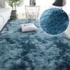 Rainbow Fluffy Carpet Tie-dye Plush Rug Gradient Silk Wool Bedside Rug Non-Slip Mat Soft Plush Area Carpet Room Decoration