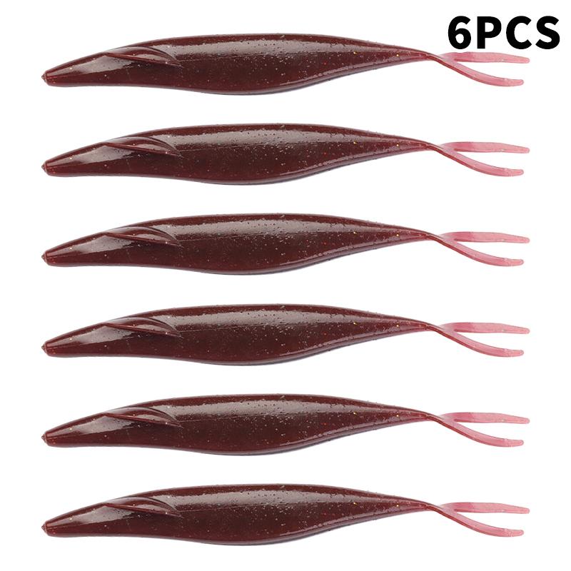 6Pcs 12.7Cm 9.6G Pvc Forked Tail Sinking Soft Lure Artificial Silicone Swimbait Fishing Lure Pike Perch Bass Pesca