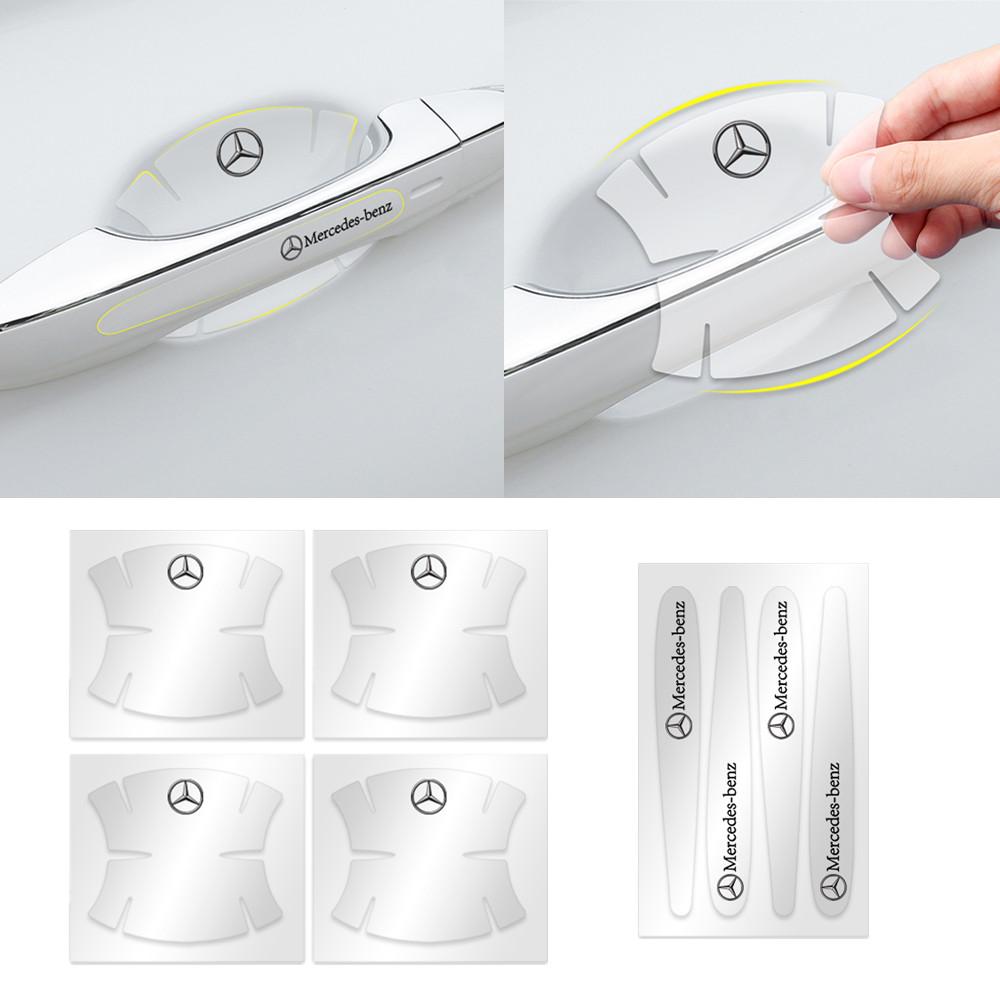 CSD1 Auto Door Handle Bowl Scratch Resistant Protector Film Decor Decals Compatible With Mercedes Benz C180 C200 C260 C300 W108 W124