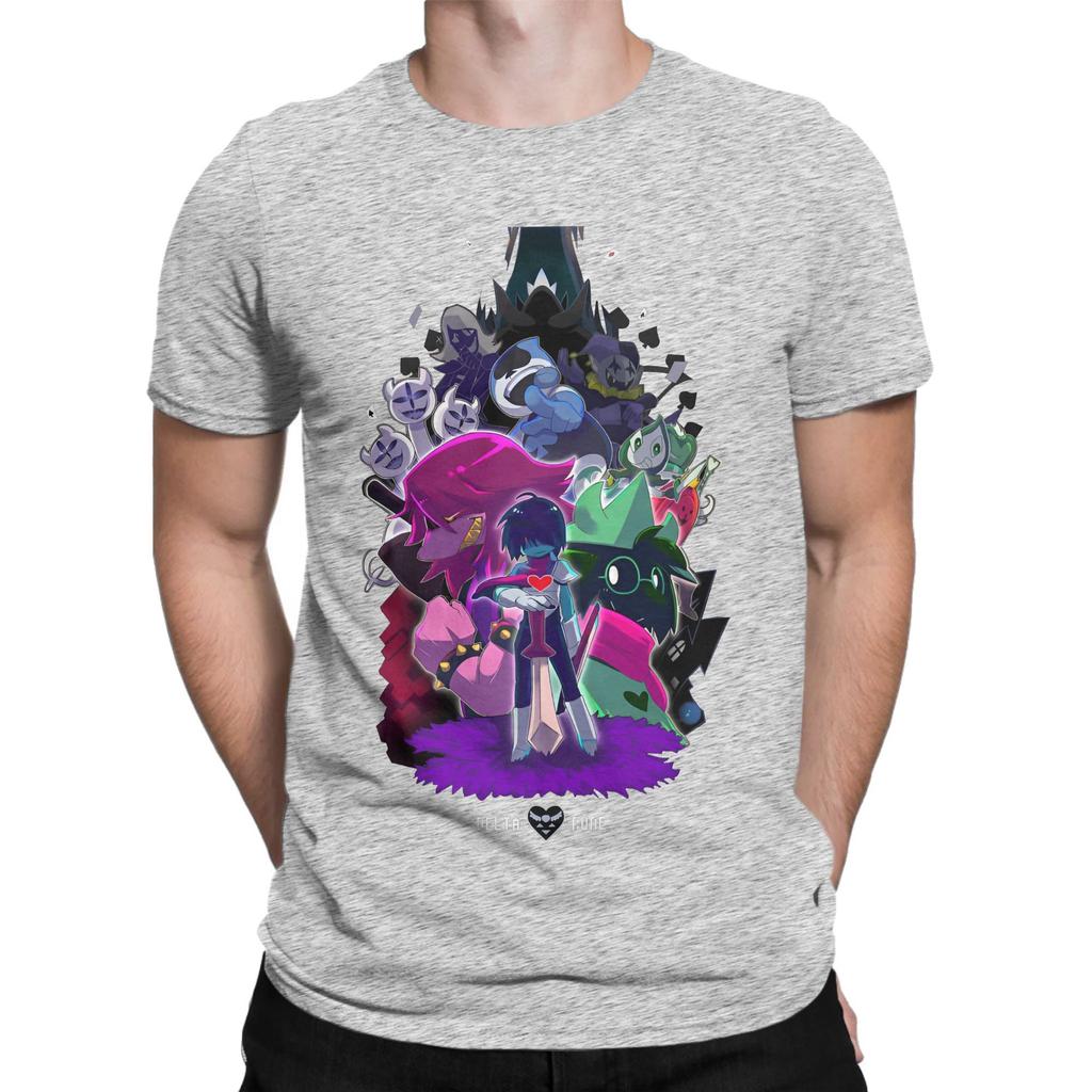 Мужские футболки Deltarune Мультяшные Забавные 100% Хлопок Одежда Крутые Футболки с Коротким Рукавом с Круглым Вырезом Большого Размера Футболка