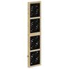 4 Piece Room Divider in Brown and Black Solid Paulownia Wood