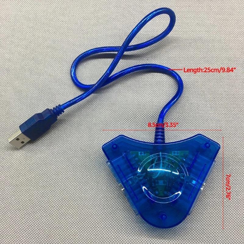 Двойной USB-адаптер, кабель-конвертер для Sony PlayStation 1/2 PS One PSX, проводной контроллер, геймпад, джойстик для ПК, ноутбука