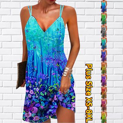 Женское модное сексуальное платье без бретелек с 3D секретным принтом в глубоком лесу, свободное платье-бретелька с v-образным вырезом