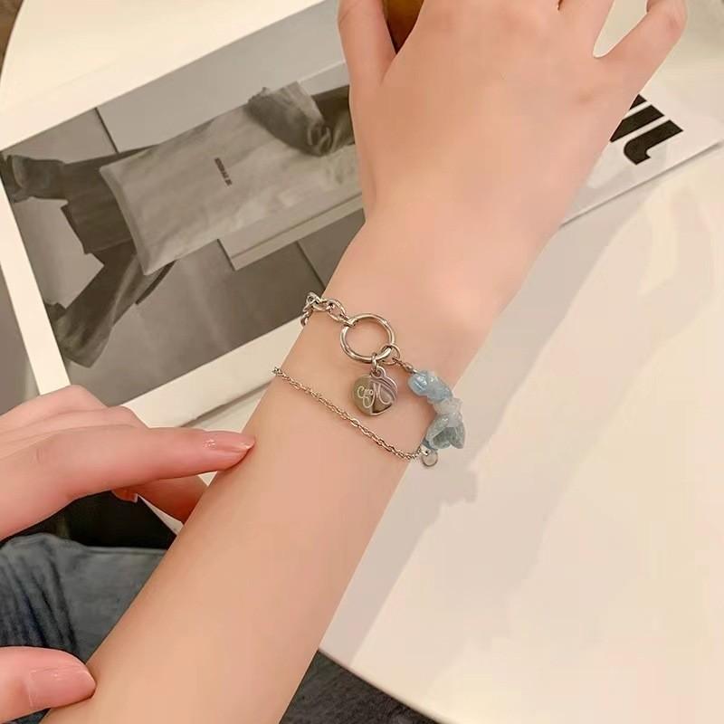 Dopamine Fashionable Summer Rainbow Beaded Flower Bracelet For Women Trendy Gift Jewelry