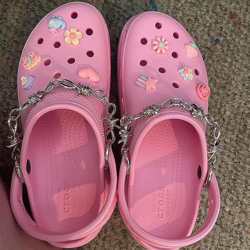 Цепочки-подвески для обуви, модные крутые металлические цепочки в стиле панк «сделай сам», подвески для обуви, аксессуары для сабо