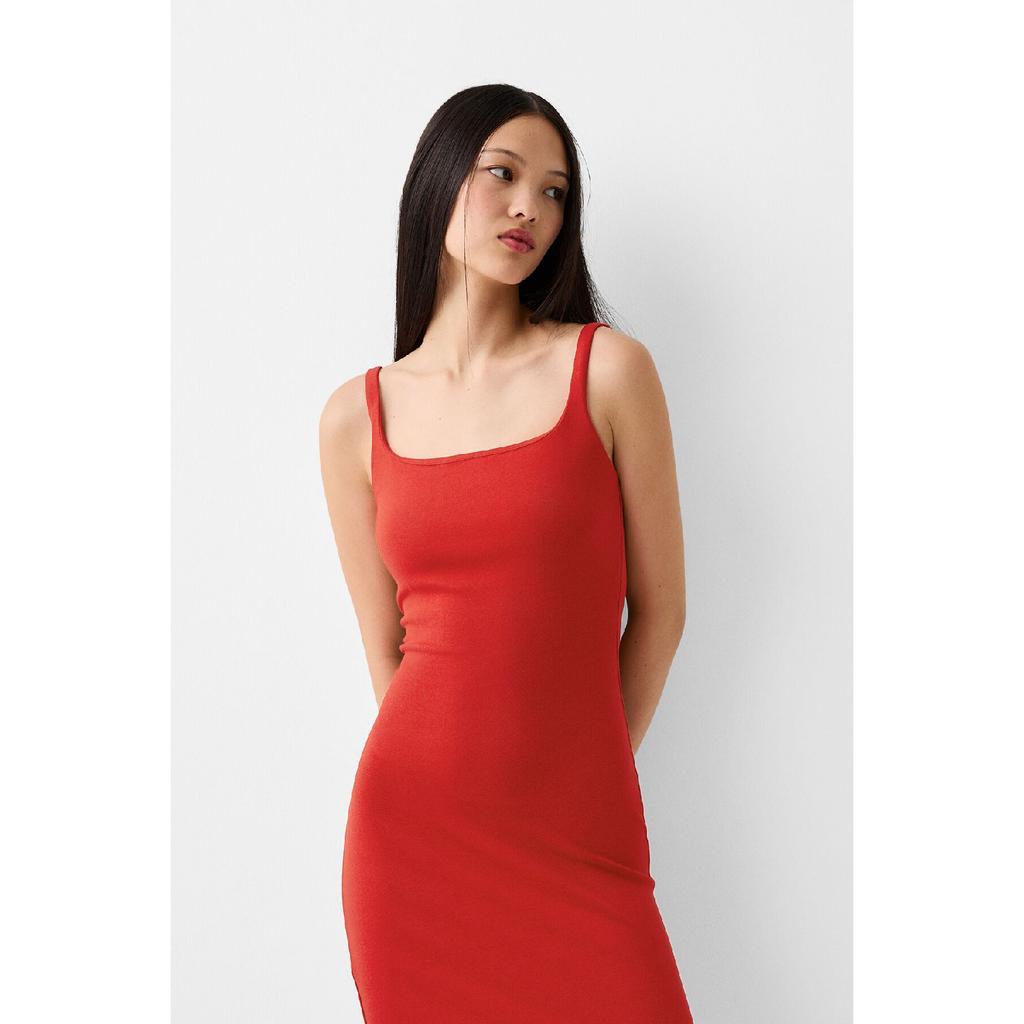 Strappy Square Neck Midi Dress