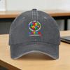 Летняя Кепка-бейсболка с принтом 'Уважение Любовь Поддержка Инклюзивность Осознание Аутизма', Вымытая Кепка-тракер, Охотничьи Кепки-бейсболки