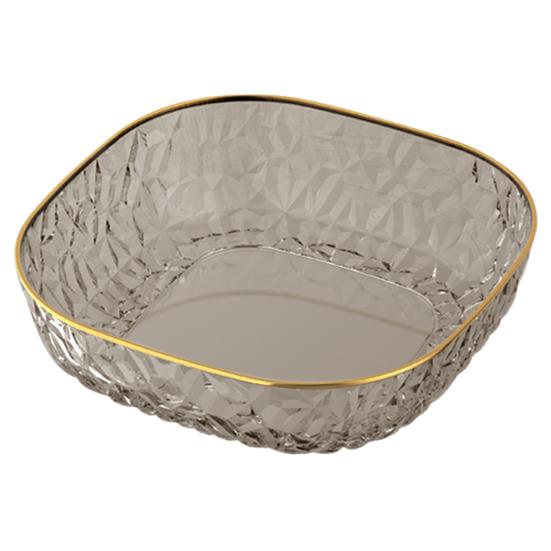 Фруктовая тарелка, полупрозрачная ромбовидная текстура, легкая, роскошная фруктовая тарелка большой вместимости, универсальный элегантный органайзер на столешницу