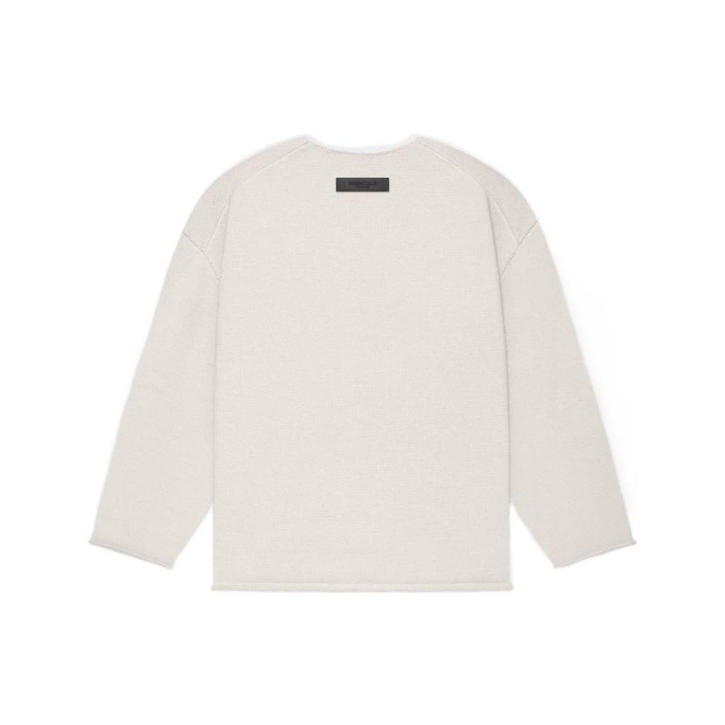 Fear of God Essentials Свитер 1977 Series SS22 с необработанным краем и набивными буквами, с длинным рукавом, мужской, цвет Пшеничный, FOG-SS22-121