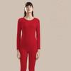 Women's Solid Color Seamless Thermal Underwear Top Bottoms Winter Long Sleeve Warm Lingerie