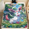 Sylveon Home Flannel Blanket Print Style for Bed Sofa Travel Picnic Outdoor.-TING