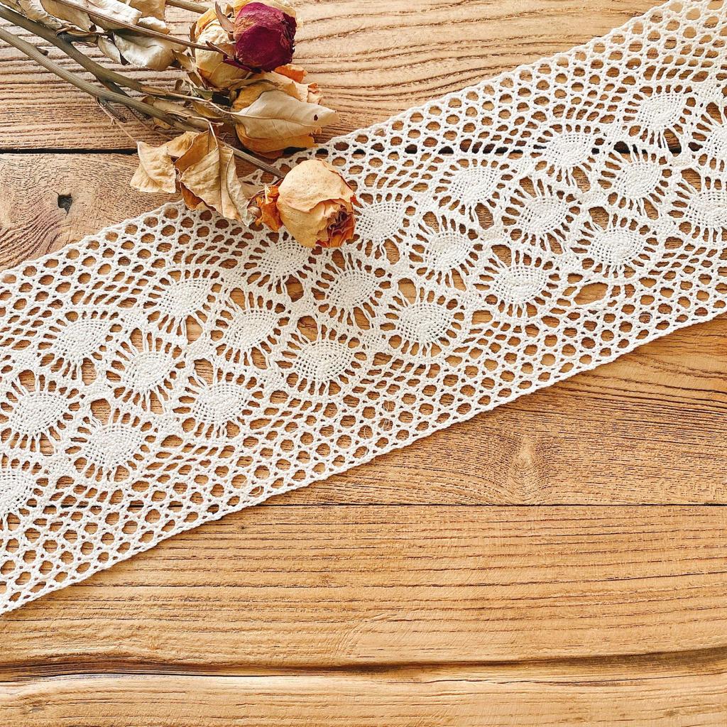 DIY Hollow Out Cotton Thread Crochet Lace Clothing Sewing Fabric For Curtains Lace Tables Runners Clothing Accessories 13cm-17cm