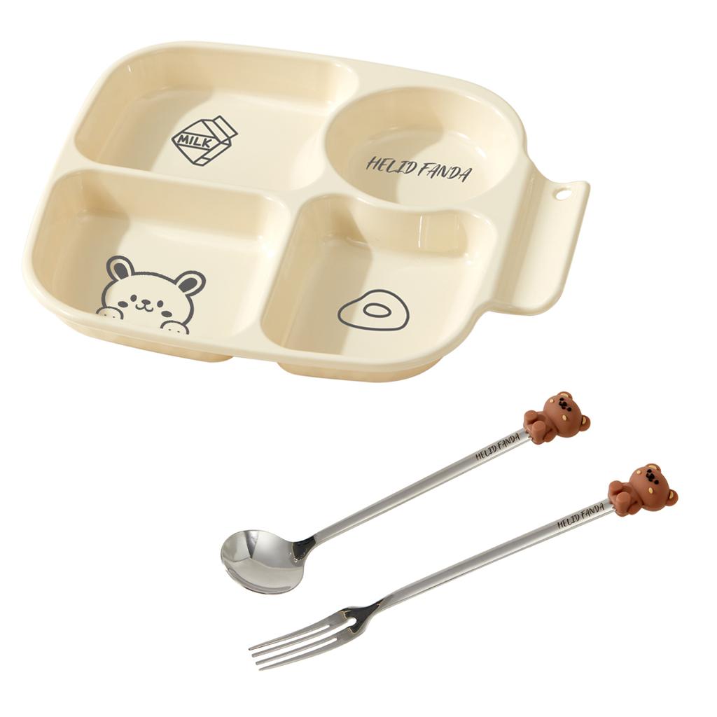 Квадратная пластиковая тарелка с разделителями для порционного управления едой, складная салатная тарелка, 4 отделения, для сжигания жира