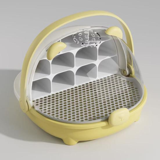 Ящик для разведения шелкопряда Прозрачный ящик для выращивания шелкопряда Клетка для обитания с ручкой Капсула для разведения мелких животных Контейнер для вылупления