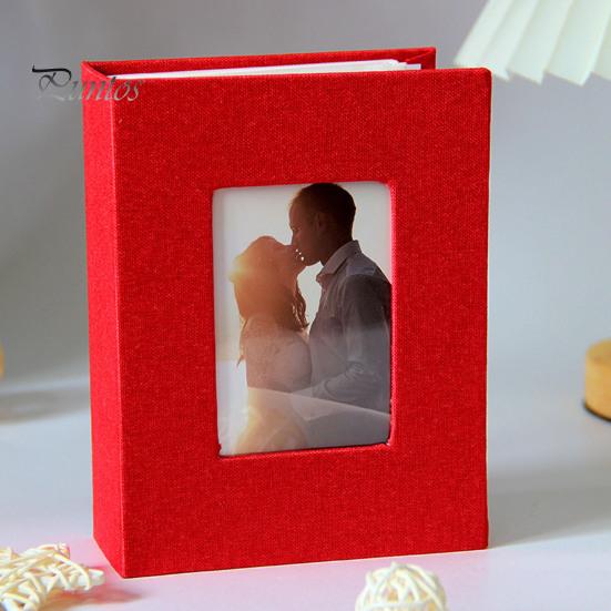 Slip-in Photo Album Linen Cover 50 Pages 100 Pockets 4x6-Inch Wedding Travel Baby Shower Kids Family Anniversary Picture Collection Book
