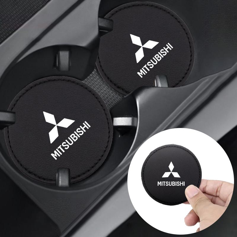 Подставка под стакан с логотипом автомобиля Нескользящий коврик для Mitsubishi Ralliart Lancer 9 EX Colt Outlander 3 ASX Pajero L200 Galant Space Star