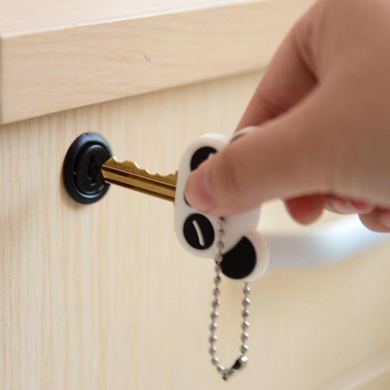 1 шт. Креативный милый брелок-цепочка Мультяшный слон Панда Голова Чехол Верхняя крышка Ключ