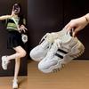 Новые женские массивные повседневные кроссовки, универсальные, популярные, женские дышащие кроссовки на платформе для бега, на шнуровке, с круглым носком, вулканизированная обувь