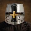 Medieval Templar Helmet 13th Century Full Face Steel Helmet Medieval Crusader Great Helmet Historical Cosplay LARP Helmet