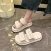 Muffin Thick-soled Cool Slippers Women's Summer Wear 2025 New Velcro Beach Sandals Fashion and High-end One-word Drag
