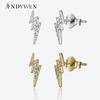 925 пробы стерлингового серебра золота циркон CZ серьги-гвоздики женские роскошные ювелирные изделия 2023 свадебные украшения кристалл