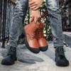 Высокие мужские ботинки в британском стиле в стиле ретро, осенние и зимние, кожаные ботинки, модная обувь