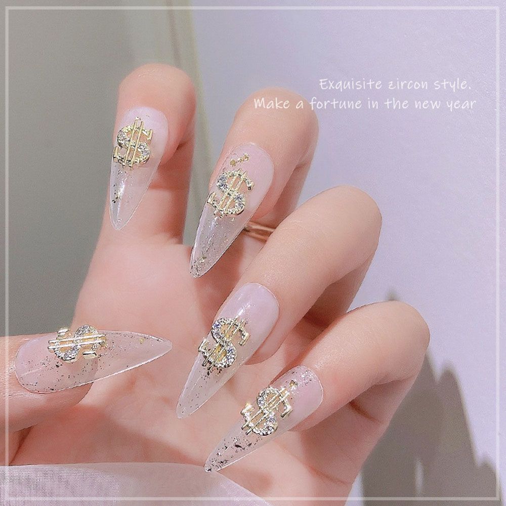 3D Money Coin Design Dollar Nail Art Decorations Nail Art Rhinestone DIY Nail Jewelry Manicure
