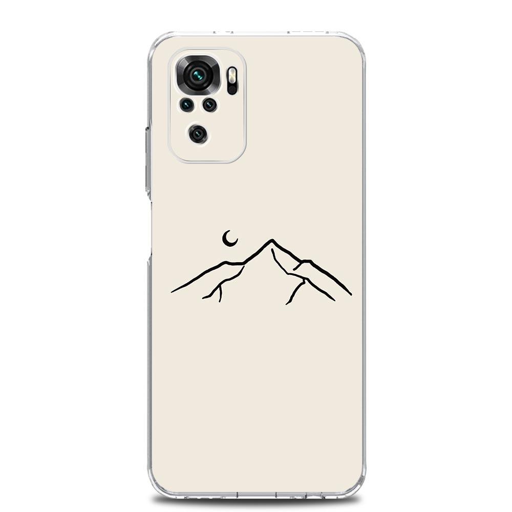 Чехол Line Mountain Scenery Sun Moon для Xiaomi Redmi Note 15 14 13 12 4G 10 11 Pro Plus 5G 14C 13C 12C 10C 9A