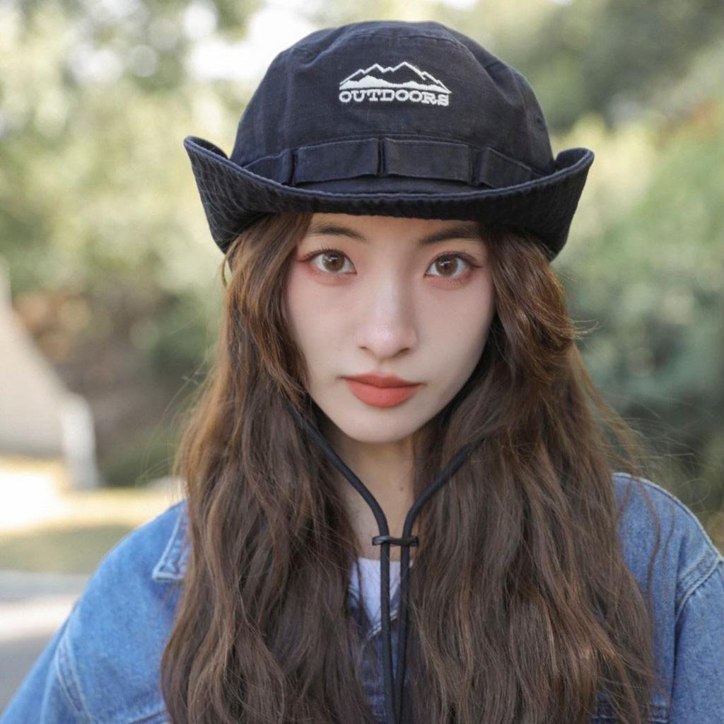 Рыбацкая шляпа с большим карнизом и завязками для шнурка, детская сезонная, дышащая, солнцезащитная, для альпинизма, ковбойская шляпа в стиле вестерн