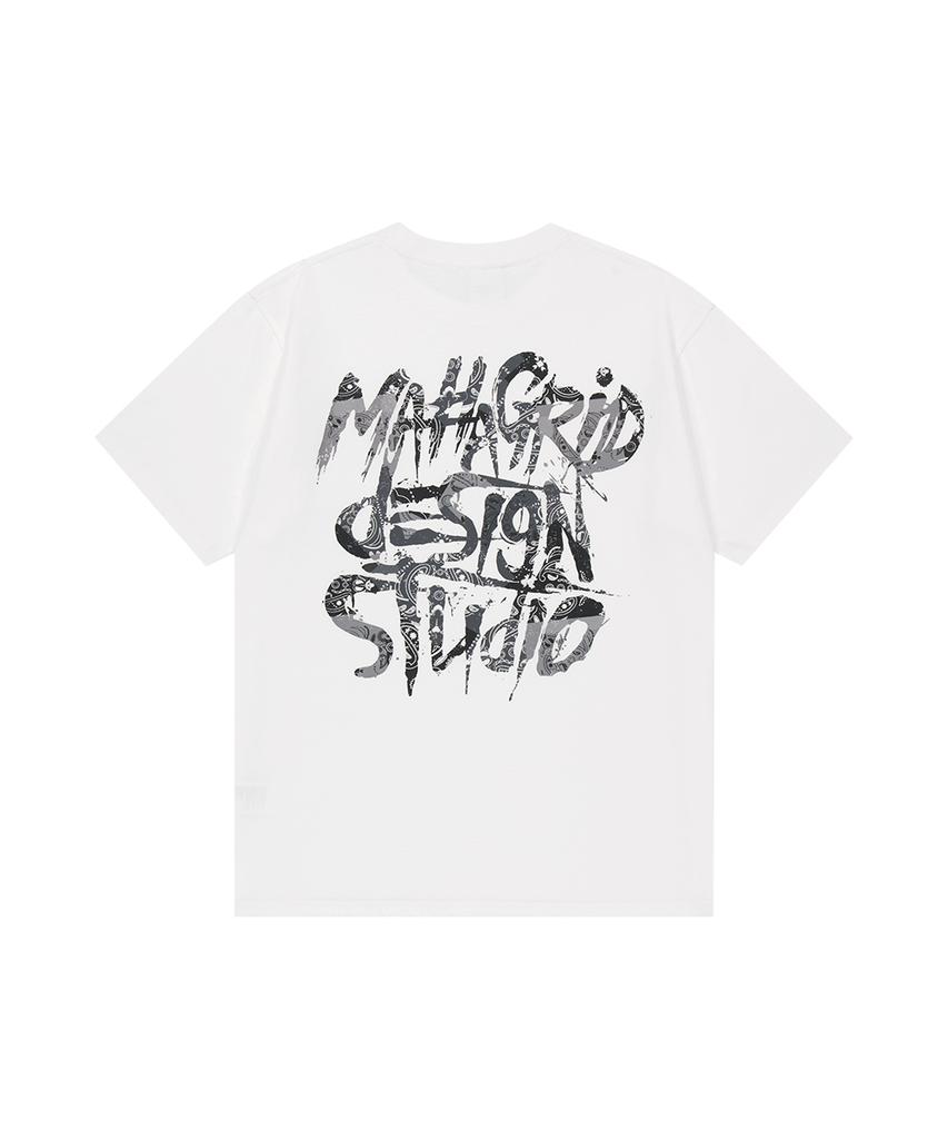 MAHAGRID Paisley Slash Logo Tee White(Mg2Gmmt523A)