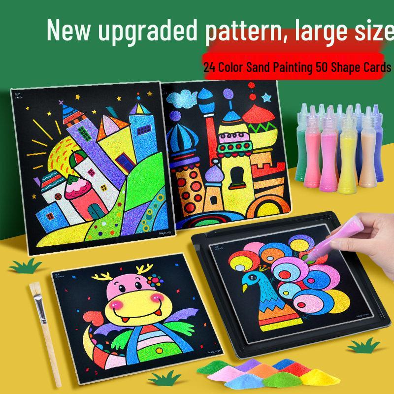 Heng Wu Colored Sand Art Bottle - DIY Craft & Educational Scratch Painting Toy for Kids