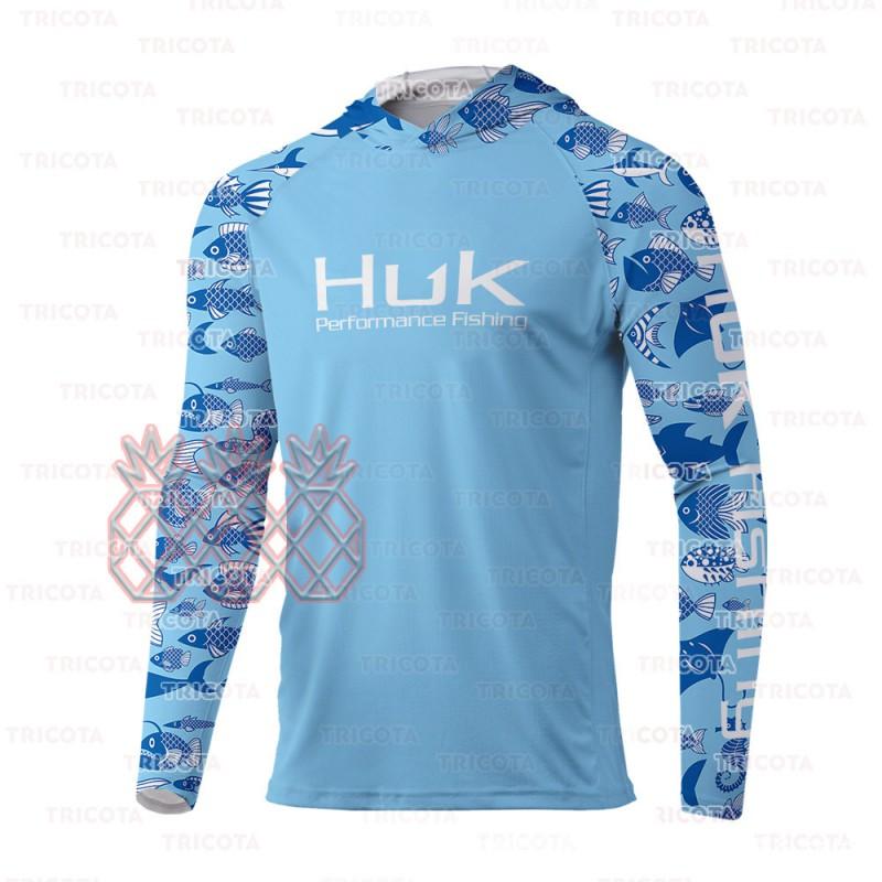 Men Women Quick Dry Fishing Hoodie Long Sleeve UV Protection T-Shirt Breathable Ice Silk Outdoor Casting Apparel