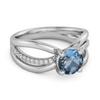 London Blue Topaz Infinity Pave Split Band Ring - 925 Sterling Silver