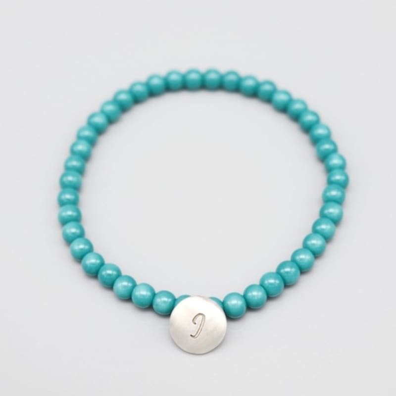 BONBEAU Silver initial button charm ball Bracelet