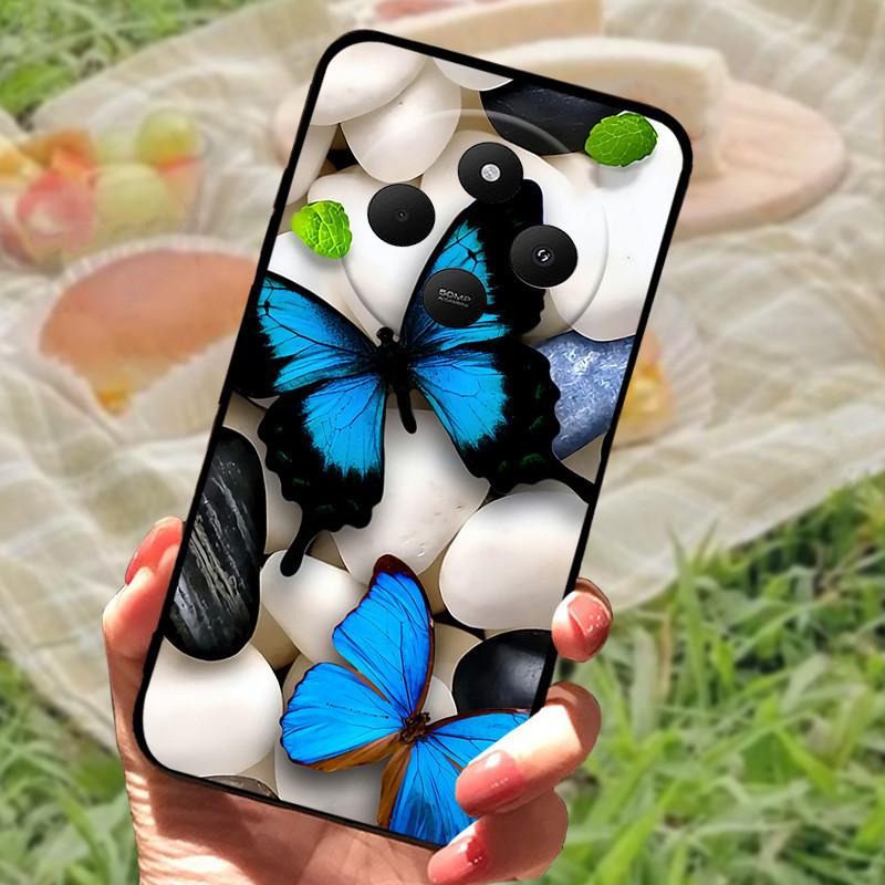 Чехол для Xiaomi POCO C75 4G Redmi 14R 5G Redmi A3 Pro 4G Redmi A4 5G Чехлы Мягкий Бампер Ударопрочный Защитный Чехол Черная Сумка для Телефона
