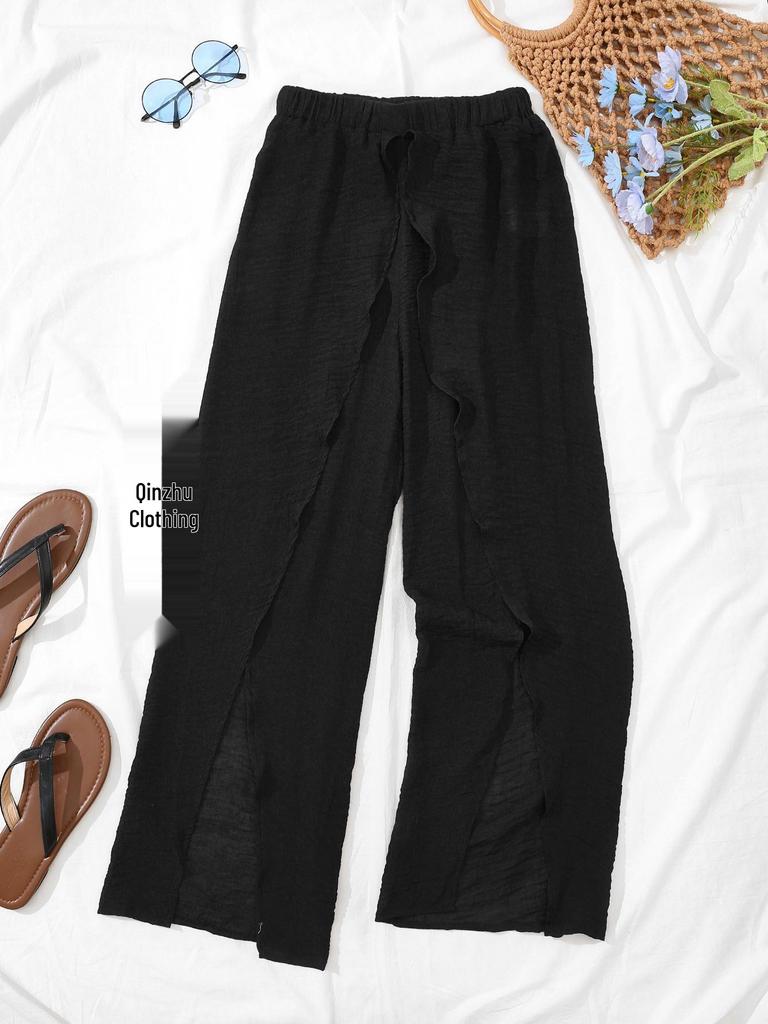 Chiffon Beach Cover-up: Versatile European & American Style Half Skirt for Sun Protection & Vacation